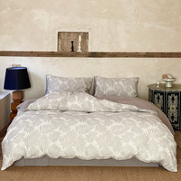 Nouveau design coton et fil teint jacquard quatre pièces ensembles de créateurs drap tissu linge de lit ensemble de literie
