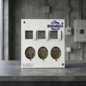 BHAMMAR KK57 3 ซ็อกเก็ต + TPN MCB 30/3 AMP กล่องกระจายไฟ 20A 120V IP54 กล่องโลหะล็อคกลางแจ้งอุตสาหกรรม - Product Image 4