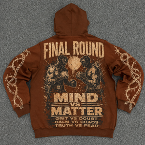 Sudadera con capucha para hombre, personalizada, marrón, estilo vintage, con cremallera, de corte holgado, con estampado gráfico y mangas con cordón, estilo streetwear, de alta calidad, para venta al por mayor - Product Image 1