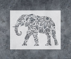 ที่กำหนดเอง <span class=keywords><strong>Elephant</strong></span> Wall Decor Stencil - Mandala ช้างลายฉลุเลเซอร์ตัดภาพวาด Stencil สำหรับ - Product Image 1