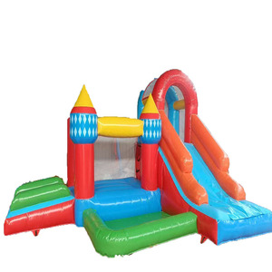<strong>Funny</strong> Design 4m*6m <strong>inflatable</strong> Castle with <strong>Slide</strong> and <strong>Pool</strong> kids jumping castle strong 0.55mm PVC - Product Image 1