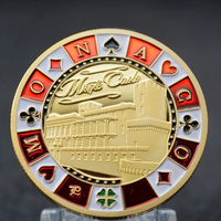 Fabricants Casino Monaco bonne chance puce de Poker en métal pièce de chance plaqué or Souvenir Collection pièce de défi