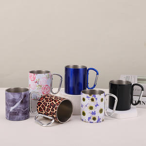 Mug isotherme en acier inoxydable à double paroi avec mousqueton, 200 ml, 300 ml, léger, pour le camping, les voyages, portable, isolation thermique, tasse à café, tasse à lait - Product Image 4