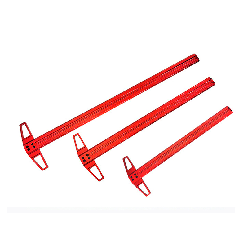 Т-образная линейка для деревообработки из алюминиевого сплава для деревообработки, маркировочные отверстия для рисования линий, Т-квадратная стеклянная специальная линейка для творчества