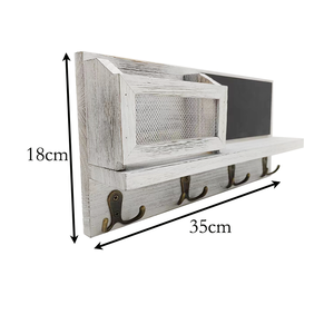 Portachiavi con lettera da ingresso portachiavi con supporto a parete scaffale organizzatore per smistatore di posta in legno - Product Image 6