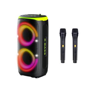Altavoz Portátil <span class=keywords><strong>Karaoke</strong></span> X-Bass con 1 Micrófono Inalámbrico, Bocina con Doble Anillo de Luz RGB para Fiestas al Aire Libre - Product Image 3