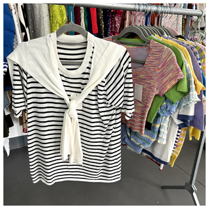 Ropa de marca, venta al por mayor, fardos usados para mujer, camisetas informales de punto de verano, camisas de manga corta, ropa usada, prendas de punto para mujer - Product Image 3
