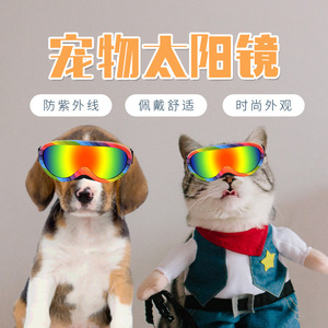 Lunettes pour animaux de compagnie en plastique à motif de points, résistantes aux UV, pour chats, toutes saisons, style simple - Product Image 5