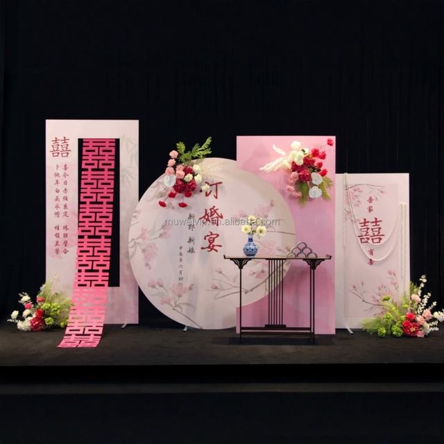 Muwei Chinese Style Wedding Backdrop Board Custom Printed Foam Board for Birthday Baby Shower Event Decoration