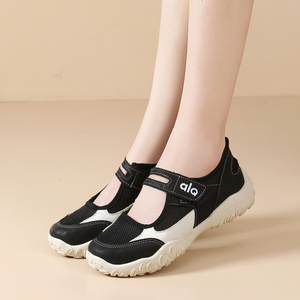Scarpe estive da <span class=keywords><strong>donna</strong></span> Mary Jane in rete traspirante <span class=keywords><strong>con</strong></span> <span class=keywords><strong>velcro</strong></span>, <span class=keywords><strong>sneakers</strong></span> casual <span class=keywords><strong>con</strong></span> suola spessa antiscivolo per uso esterno - Product Image 3