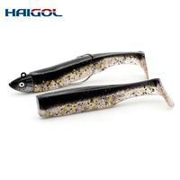 Leurre souple sans hameçon avec tête de jig KITS 7cm 9cm 12cm 15cm 17cm Leurre de pêche Anguille noire du Texas Shad Hameçons anti-corrosion