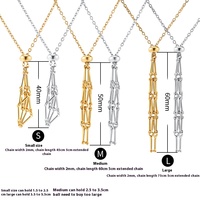 Collier flammé européen américain de haute qualité Pendentif à chaîne ajustable avec poche en filet tissé transfrontalier en acier inoxydable Or unique