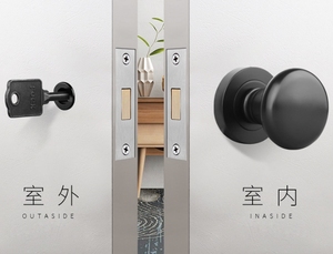 Luxury Interior <strong>Door</strong> <strong>Knobs</strong> Handle <strong>Matte</strong> <strong>Black</strong> <strong>Door</strong> Zinc Minimalist Magnetic <strong>Door</strong> Lever Handle Lock for Home - Product Image 4