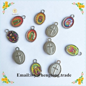 Pendentif en métal époxy Sainte Guadeloupe pour bébé, icône catholique en gros, breloques de chapelet religieux - Product Image 4