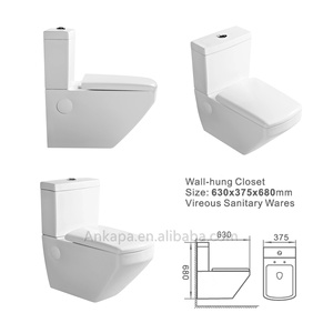 Top ventes en céramique blanche, <span class=keywords><strong>carrelage</strong></span> sanitaire en forme de cuvette, <span class=keywords><strong>toilette</strong></span> deux pièces suspendue au mur à double chasse <span class=keywords><strong>pour</strong></span> salle de bains - Product Image 5