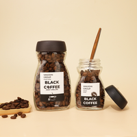 Glas-Kaffeeaufbewahrungsdose mit Kunststoff-Schraubdeckel, einzigartige taillierte Form, leere Glasdose für Kaffeebohnen, Instantpulver, Gewürze