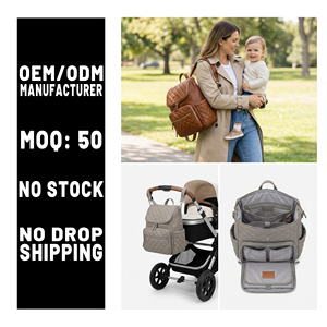 <span class=keywords><strong>Bolsa</strong></span> de Lactancia de Cuero PU de Fabricante OEM, <span class=keywords><strong>Bolsa</strong></span> de Pañales de Cuero Vegano para <span class=keywords><strong>Hospital</strong></span> <span class=keywords><strong>y</strong></span> Maternidad con Organizador de Almacenamiento - Product Image 3