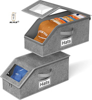 Bolsa de Almacenamiento para Gorras de Béisbol KUYUE, Transparente, con Capacidad para 24 Gorras, Organizador de Gorras de Béisbol para Armario, Plegable