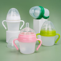 Biberón de alimentación para bebés PPSU sin BPA, taza de leche, pezones de silicona de grado alimenticio, biberones de lactancia con patrón de dibujos animados para bebés