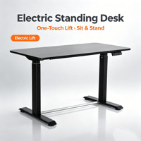 Bureau debout électrique ergonomique en métal à hauteur réglable avec moteur unique pour bureau à domicile moderne, mobilier de bureau d'usine
