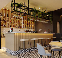 Comptoir de bar moderne en surface solide translucide éclairé par LED pour usage commercial dans les hôtels et centres commerciaux