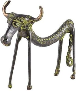 Estatua tribal de búfalo de latón para decoración del hogar y la Oficina - Product Image 2
