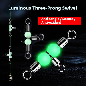 Connecteur de pêche en mer en acier inoxydable de haute qualité, émerillon à trois voies pour eau salée, émerillon croisé rotatif avec perles, 430 lb - Product Image 2