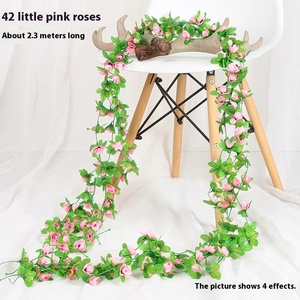 Hiasan Dinding Rotan Mawar Simulasi 42 Bunga Sakura Rotan Dekoratif Bunga Palsu Plafon Rotan Bunga Sutra Paskah - Product Image 3