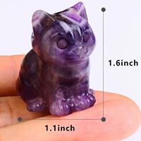 Statue de chat en améthyste, cristal, guérison, protection spirituelle, artisanale, porte-bonheur, décoration d'intérieur, cadeau