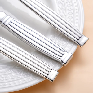 Luxury Silver Cutlery <b>Set</b> Stainless Steel Knife Fork Spoon Silverware Wedding <b>Flatware</b> <b>Set</b> - Product Image 5