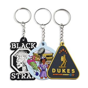 Promotional <b>Custom</b> 2D Soft <b>Key</b> Chain Logo Keychains Silicone Keyring Rubber Personalized Customized Pvc Keychain - Product Image 5