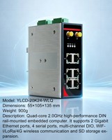 Ordinateur de contrôle industriel compact sans ventilateur monté sur rail DIN intégré, boîtier en aluminium robuste à haute stabilité, Intel I5, 4 Go de RAM, 32 Go