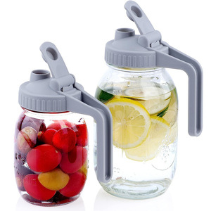 1000ml vetro trasparente muratore portatile pressa francese spremiagrumi per caffè e tè bollitore con maniglia vendita all'ingrosso - Product Image 5