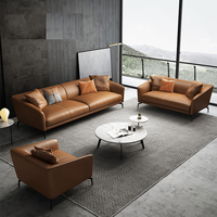 Ensemble de canapés modulaires convertibles 1+1+3 en cuir de haute qualité pour usage scolaire et hospitalier, style américain moderne