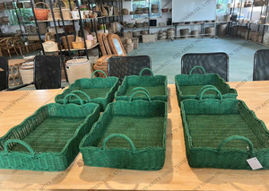 Bandeja de servicio rectangular de Vieira de ratán caliente 2025 en bandeja de ratán natural para decoración del hogar, servicio - Product Image 4