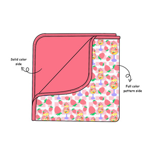 Coperta per Neonati in <span class=keywords><strong>Fibra</strong></span> di Bambù a Doppio Lato 30x40cm, Stampa Personalizzata Fronte, Tinta Unita Retro, Morbida e Delicata sulla Pelle - Product Image 1