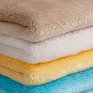 Trung Quốc nhà máy lớn giá tốt 100% polyester đồng bằng nhuộm flannel vải đồ ngủ nhà dệt vải