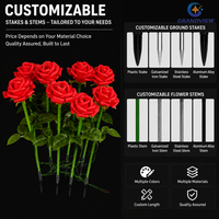 Lampes LED commerciales en forme de rose artificielle sur piquet, éclairage extérieur IP65 pour jardin et paysage, lumière florale couleur personnalisée pour décoration de mariage et parc à thème