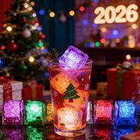 Glaçons lumineux multicolores imperméables qui brillent dans le noir, cubes de glace réutilisables pour boissons