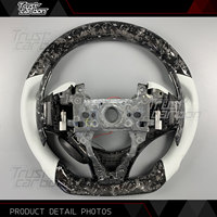 Volant en fibre de carbone forgée argentée personnalisé avec palettes de changement de vitesse LED pour Acura TLX MDX A-Spec PMC 2015-2020