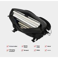 Tas Dada Pria Ukuran Besar Model Nasional Bahan Nylon Anti Air dengan Rantai, untuk Ponsel Mini, Olahraga Luar Ruangan, Fitness, Jogging
