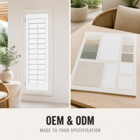 Fabrication sur mesure de volets en PVC OEM ODM, vente en gros directe d'usine pour les projets B2B mondiaux et les solutions de couverture de fenêtres commerciales