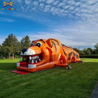 Parcours d'obstacles gonflable géant pour adultes et enfants, avec château gonflable à l'effigie d'un crocodile et toboggan, garantie de 3 ans, capacité de 300 kg, produit très vendu