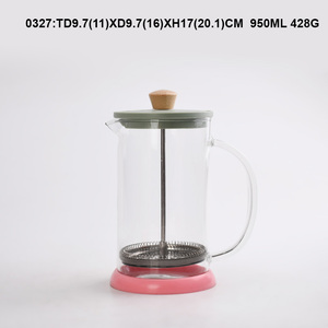 Cafetière à presse française en verre et acier inoxydable 300ML 600ML 1L avec couvercle en bois d'acacia - Product Image 6