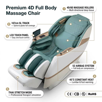 OYEAL Nouveau Fauteuil de Massage Shiatsu 3D de Luxe Style Moderne Zéro Gravité Vert avec Rouleaux de Massage des Pieds et Rail Long SL