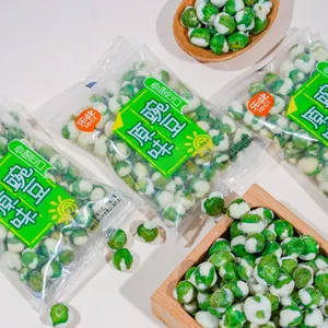 Preço chinês barato ervilha verde crocante salgadinhos ervilhas secas originais frito japonês Wasabi ervilhas verdes com kosher