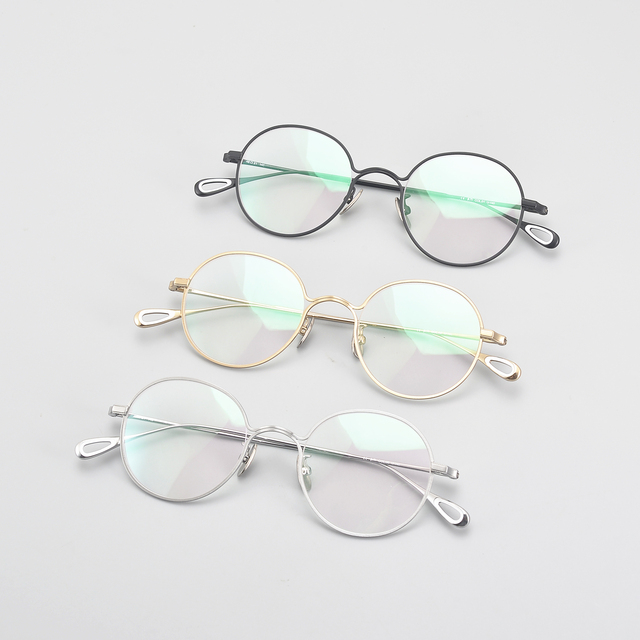 Gold Wire Round Titanium Eyeglasses Frame Luxury Women Business Glasses Can Be Customized logo Male Optical Frames Spectacles