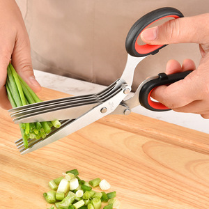 Herb Scissors 5 Layer Stainless Steel Multi Functional <b>Kitchen</b> <b>Shears</b> For Cutting Vegetables And Herbs Home Use - Product Image 3