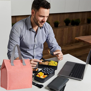 Sac isotherme réutilisable pour le déjeuner, sac fourre-tout thermique, sac à lunch simple et tendance, isolé - Product Image 3