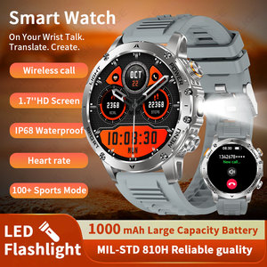 Reloj Inteligente Resistente con Batería de 7 Días BWAK87 para Hombre, Linterna, Pantalla IPS de 1.7'', Reloj Deportivo a Prueba de Agua, Reloj Inteligente Android IOS - Product Image 1